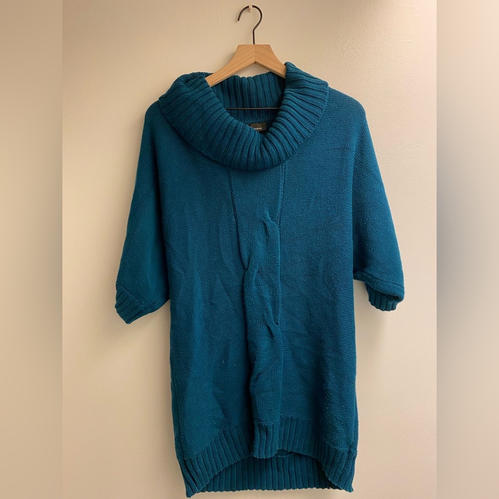 AB Studio | Teal Cowl Neck Half Sleeve Sweater